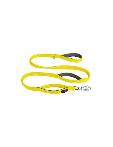 halti correa con enganche de seguridad amarilla