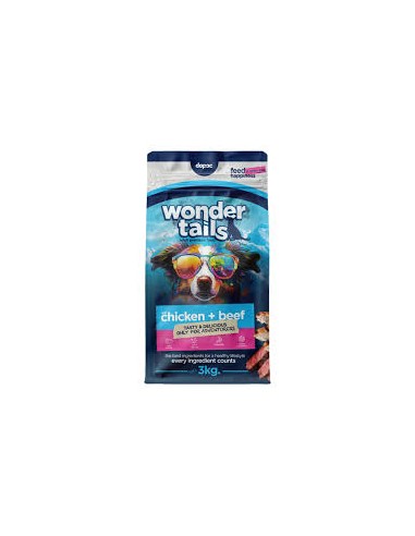wonder tails pollo y ternera pienso perro 14kg.