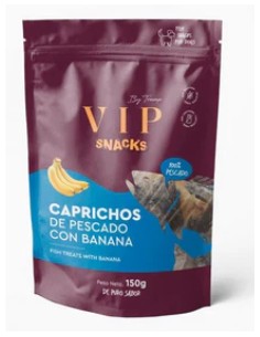 tramp vip snacks caprichos de pescado con banana 150gr.