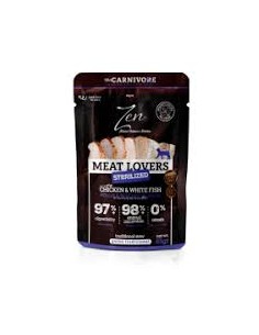 zen carnivore pouch esterilizado pavo/pescado blanco 85gr.