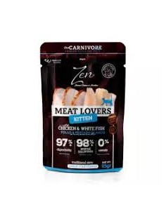 zen carnivore pouch kitten pollo/pescado blanco 85gr.